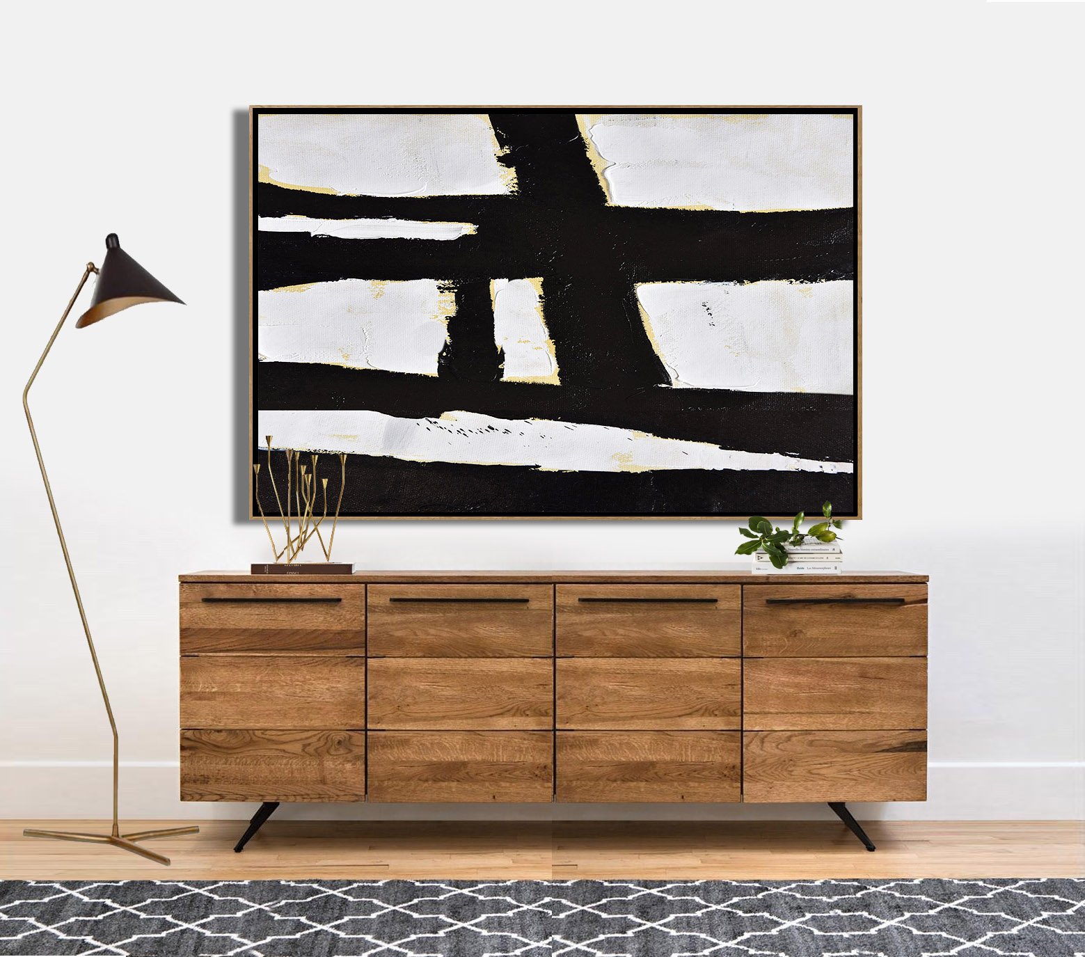 Horizontal Palette Knife Minimalist Art #C20Z